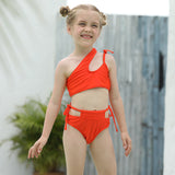 Children Swimsuit Bikini Solid Color Swimsuit