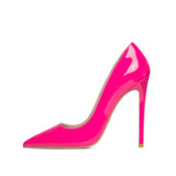 Hot Pink Heels Autumn Stiletto Heel High Heels Patent Leather Shallow Mouth Women's Shoes