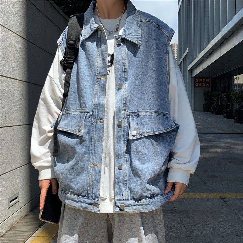 Men Denim Jackets Fall Winter Cowboy Coat