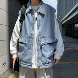 Men Denim Jackets Fall Winter Cowboy Coat
