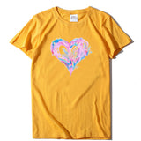 Valentine's Day T Shirt Short Sleeve Heart Printing Casual Summer Top