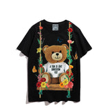 Moschino T Shirt Teddy Bear Pattern Quick-Drying Loose Short Sleeve