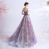 Mauve Dress Bridesmaid Autumn Sexy Tube Top Purple Sequins Starry Skirt Wedding