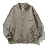 Cardigan Baseball Jacket Fog Back Silicone Letters Ins Loose Baseball Uniform Jacket