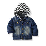 Children Jean Jackets Hooded False Two-Piece Suit Spring and Autumn Leisure Coat