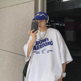 Men T-Shirts Loose Letter Crew Neck Printing
