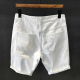 Men White Shorts Denim Shorts Men's Casual Summer