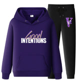 Vlone Hoodie & Pants 2 Piece Set Casual Loose Hoodie Sweatshirt