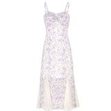MIDI Mauve Cocktail Dress Fashionable Outer Wear Purple Suspender Dress for Women Summer