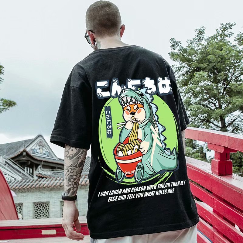 Men T-Shirts Half Sleeve Cartoon Loose