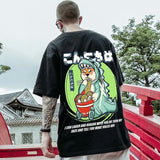Men T-Shirts Oversize Bear Print Loose
