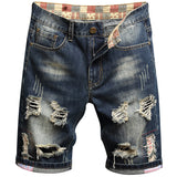 Men Jorts Hong Kong Style Summer Denim Shorts Men's Loose