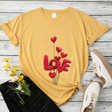 Valentine's Day T Shirts Couples Autumn Cotton Pullover Short Sleeve T-shirt