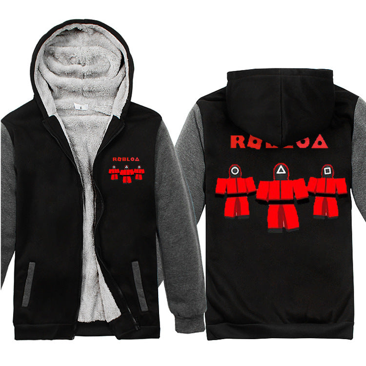Squid Game Costume Game Sportswear Zipper Hooded Sweater for Men and Women
