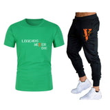 Vlone T Shirts & Pants 2 Piece Set T-Shirt Men'S Suit Printed Sports