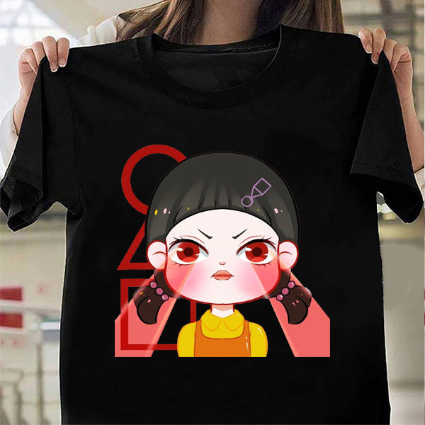 Squid Game Costume Printed Short-Sleeved T-shirt