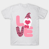Valentine's Day T Shirts Couples Leopard Print Dwarf Printed round Neck T-shirt