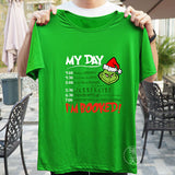 Men and Women Grinch Shirt Christmas Cute Grinch Crew Neck T-shirt