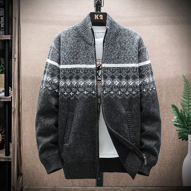 Men's Jackets Autumn and Winter Men's Fleece Jacket plus Size