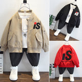 Toddler Boys Jackets Boys' Baseball Uniform Jacket Fall Jacket