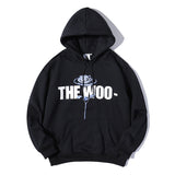 Pop Smoke Hoodies Rose Print Loose Hooded plus Velvet