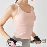 Moisture Wicking Tank Top Short Vest with Chest Pad