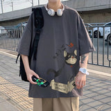 Men T-shirt Loose Cartoon Printing