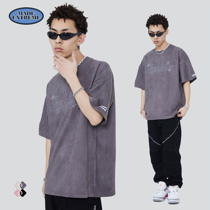Y2g Shirts for Boys Retro Loose Embroidered Summer Short Sleeve Men