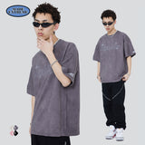 Y2g Shirts for Boys Retro Loose Embroidered Summer Short Sleeve Men