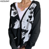 Vintage Y2g Shirts Printed Cardigan Fashion Hooded Women's Clothing