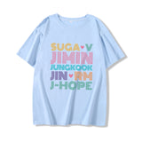 BTS Proof T Shirt Short Sleeve Korean T-shirt Bullet-Proof Youth League Member Name Peripheral Support Song-Promotion Costume Same Style Short-Sleeved T-shirt