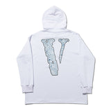 Vlone Hoodie Rose Large V Printed Men And Women Couple Loose Hooded Sweater