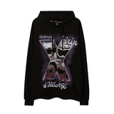 Man Fall Outfits Hip Hop Print Loose Shoulder Hooded Sweater for Men and Women