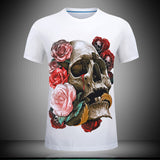 Skull Apparel 3D Pattern T-shirt Printed round Neck