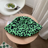 Women Bucket Hat Leopard Print Big Brim Face-Covering and Sun-Shading