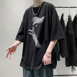 Men T-Shirts Loose Half Sleeve Print