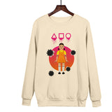 Squid Game Costume Loose Long Sleeve Crew Neck Sweater Women