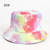 Bucket Hat Fishing Cap Cotton Print Fisherman Hat Printed Colorful Flower Fashion Sun Hat