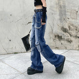 Julia Fox Low Rise Jeans Distressed Wide-Leg Pants Drape