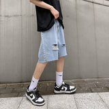 Men Denim Shorts Men's Summer Student