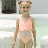 Children Swimsuit Children's Swimsuit Girls Hollow Backless