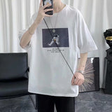 Men T-Shirts Printed Loose Half Sleeve