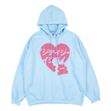 Man Fall Outfits Love Printed Hoodie Autumn and Winter Loose Pullover Sports Hoodie