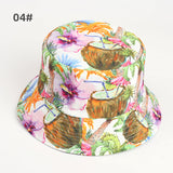 Bucket Hat Fishing Cap Cotton Print Fisherman Hat Printed Colorful Flower Fashion Sun Hat