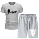 Vlone T Shirts & Shorts 2 Piece Set Men'S Summer Sports Fitness Casual Shorts Suit