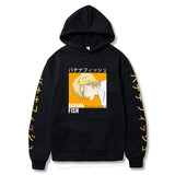 Anime Hoddies Banana Fish Print Loose Hoodie Velvet Padded Hooded Sweatshirt Men and Women