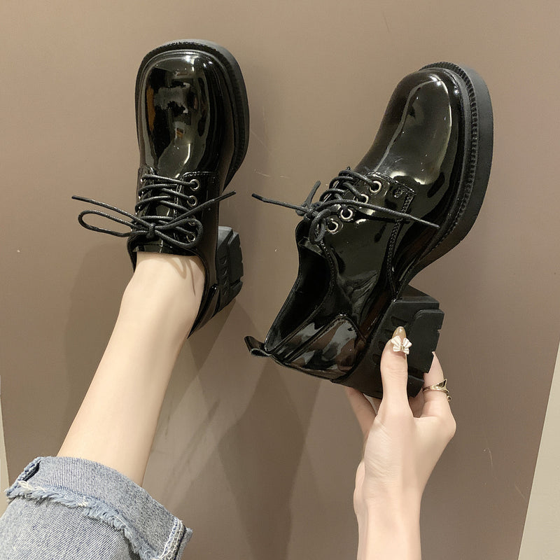 Women Black Dress Shoes High Heel Girl's Shoes