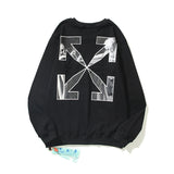 Off White Sweatshirts Printed Crew Neck Sweatshirt Ow Loose Bottoming Shirt