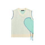 Men Sweater Hand Stitching Color Matching Sweater Vest Man Sleeveless Sweater Vest Outer Wear