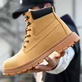 Men's Boots Work Boot Men Casual Hiking Boots Mid-Top Warm Lightweight Protective plus Size Retro Men's Shoes